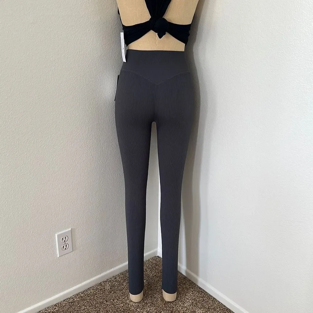 Spiritual Gangster Ribbed Leggings Grey Size M/L